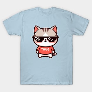 cute Thug cat Life T-Shirt